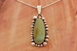 Genuine King's Manassa Turquoise Native American Pendant